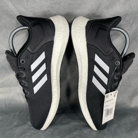 adidas Men's Pureboost 21 Running Shoe Black‎ White Size 8 Women’s Size 9 - Picture 5 of 10